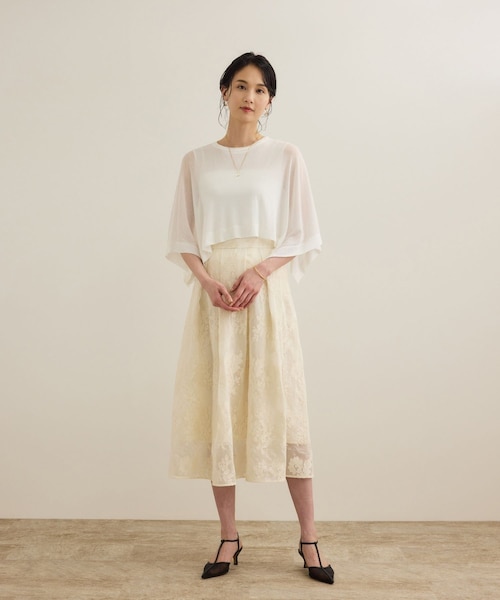 ROPE'（ロペ）の「【洗える】シアーフライスケープセットプルオーバー（Tシャツ/カットソー・レディース・ブラック/ホワイト/ブルー・F）」の18枚目の写真