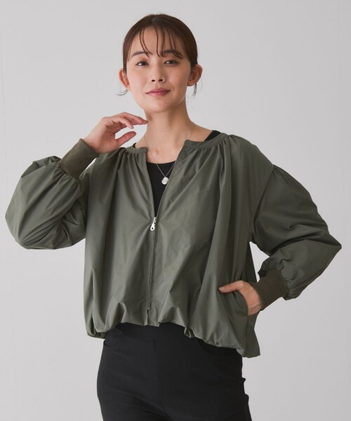 Jayro（ジャイロ）の「ノーカラーギャザーブルゾン（ブルゾン・レディース・ブラック/ベージュ系/カーキ・M）」の22枚目の写真