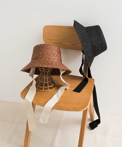 URBAN RESEARCH DOORS（アーバンリサーチドアーズ）の「リボン麦わら帽子（ハット・レディース・BLACK/BROWN・one）」の6枚目の写真