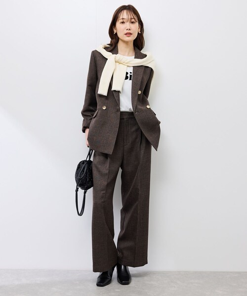 ROPE' PICNIC(ロペピクニック)の「スリートーンツイードワイドパンツ/セットアップ対応(スラックス・レディース・チャコール/ダークブラウン・L/M/S)」の16枚目の写真