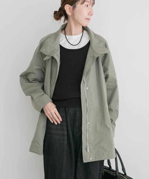 ITEMS URBANRESEARCH(アイテムズ アーバンリサーチ)の「テントラインハーフコート(テーラードジャケット・レディース・SAND/SAGE・Free)」の5枚目の写真