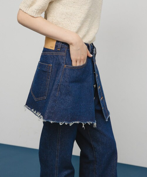 KBF（ケイビーエフ）の「デニムミニスカート（デニムスカート・レディース・L.BLUE/BLUE・one）」の15枚目の写真