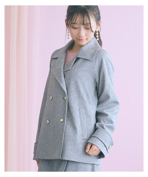 nissen（ニッセン）の「＜大きいサイズ＞ヘリンボーンジャケットコート marun（ジャケット/アウター・レディース・ベージュ/ブラック・L/LL/3L/4L/5L/6L/8L/10L）」の6枚目の写真