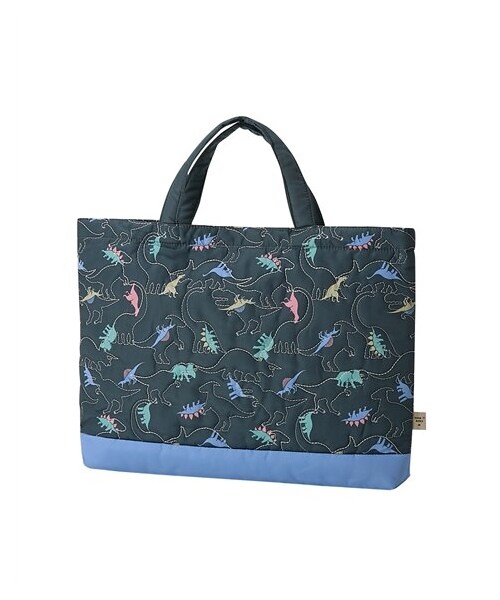 nissen（ニッセン）の「総柄キルティング　レッスンバッグ（男の子 女の子 入園 入学 新学期準備）（トートバッグ・メンズ・りぼん/お花/恐竜/星・Y）」の2枚目の写真