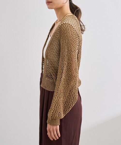 ROPE'（ロペ）の「【洗える】テープヤーンメッシュニットボレロ（カーディガン/ボレロ・レディース・ブラック/ベージュ・F）」の11枚目の写真