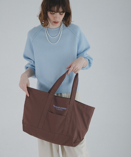 URBAN RESEARCH Sonny Label（アーバンリサーチサニーレーベル）の「WEEKEND GETAWAY TOTEBAG（トートバッグ・レディース・オフ/レッドブラウン/ネイビー・One）」の15枚目の写真