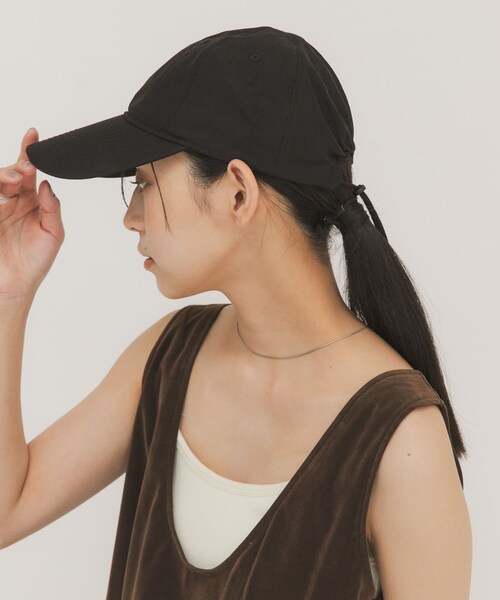 KBF（ケイビーエフ）の「バックコードCAP（キャップ・レディース・D.BROWN/BLACK・One）」の5枚目の写真