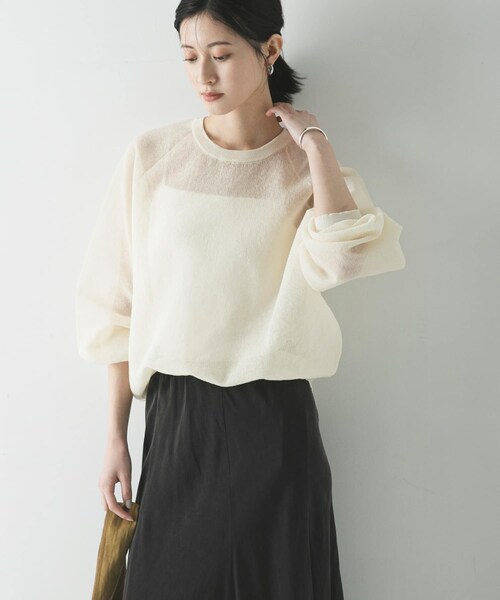 URBAN RESEARCH（アーバンリサーチ）の「リネン混スポンディッシュニット（ニット/セーター・レディース・IVORY/PINK/GRAY・Free）」の19枚目の写真