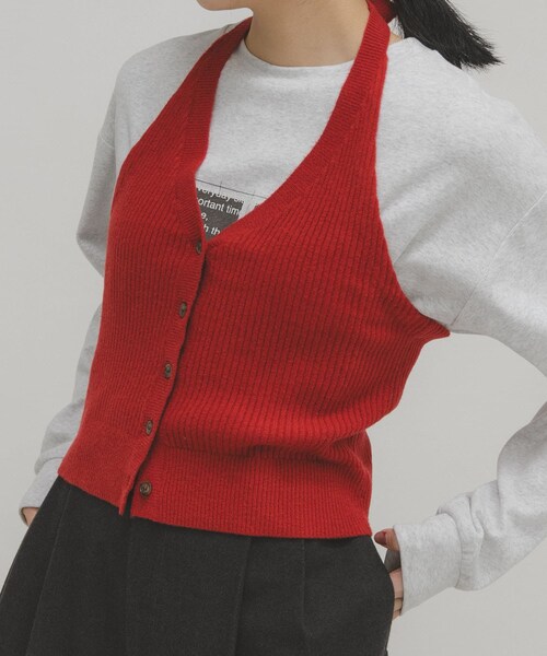KBF（ケイビーエフ）の「2WAYニットビスチェ（その他トップス・レディース・RED/GRAY・One）」の18枚目の写真