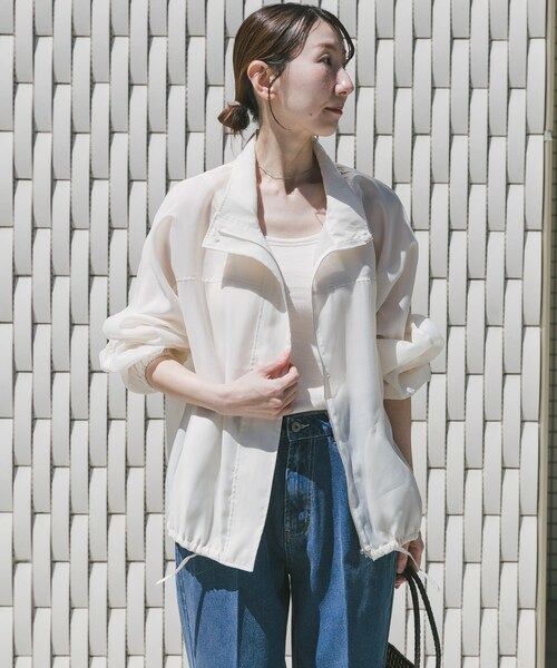 ITEMS URBANRESEARCH(アイテムズ アーバンリサーチ)の「シアースタンドブルゾン(ブルゾン・レディース・MILK/BLU/GRY・Free)」の7枚目の写真