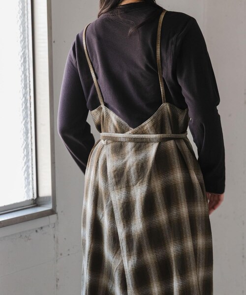 URBAN RESEARCH DOORS(アーバンリサーチドアーズ)の「FORK&SPOON オンブレチェックエプロンワンピース(ワンピース・レディース・BLU×BRN/BEG×KHK・1/2)」の20枚目の写真
