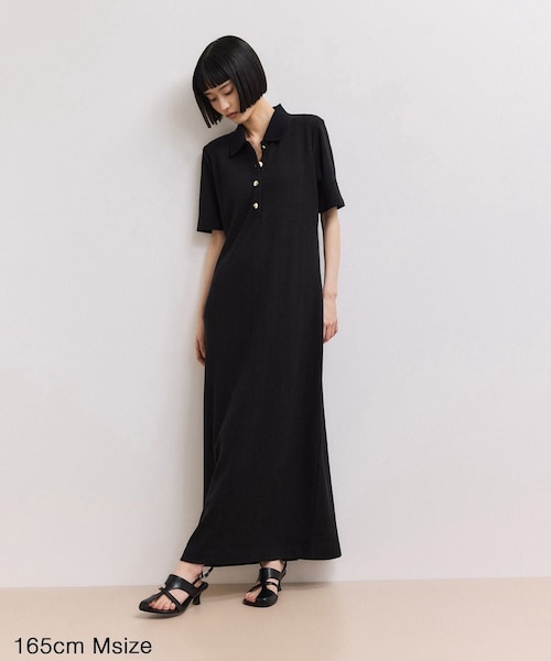 ADAM ET ROPE'(アダムエロペ)の「【WEB限定】ハーフスリーブポロシャツワンピース(ワンピース・レディース・ブラック/チャコール/ネイビー系/レッド・M/S)」の18枚目の写真