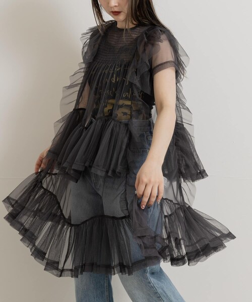 THE GOODLAND MARKET（ザグッドランドマーケット）の「old honey　81℃ dress（ワンピース・レディース・charcoal/white・one）」の3枚目の写真