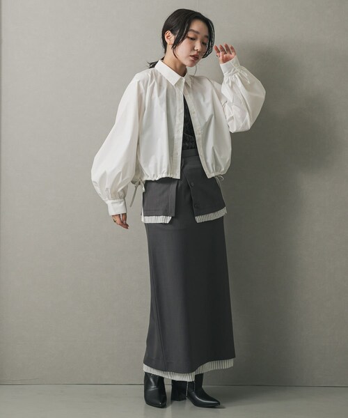 SENSE OF PLACE by URBAN RESEARCH(センスオブプレイスバイアーバンリサーチ)の「ワイドシャフトミドルブーツ(ブーツ・レディース・BLACK/BEIGE・S/M/L)」の7枚目の写真