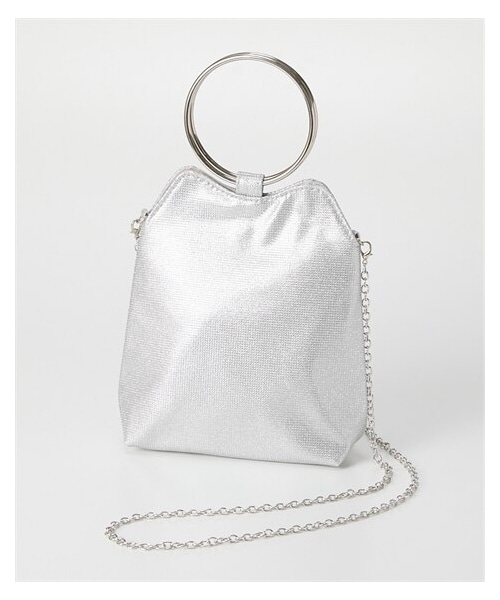 nissen（ニッセン）の「【結婚式バッグ】リングハンドルラメ素材２WAYミニショルダーバッグ（ショルダーバッグ・メンズ・ブラック/ゴールド/シルバー・Y）」の2枚目の写真