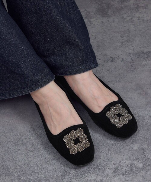 ADAM ET ROPE'(アダムエロペ)の「【MALUS(マリュス)】Velvet bijou shoes / ベルベットビジューパンプス(パンプス・レディース・ブラック・36/37/38/39)」の17枚目の写真