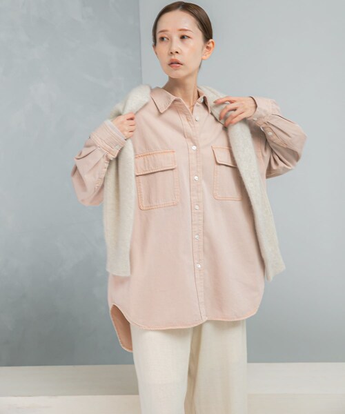 URBAN RESEARCH ROSSO（アーバンリサーチロッソ）の「『WEB限定』デニムオーバーシャツ（シャツ/ブラウス・レディース・INDIGO/FOG PINK・Free）」の20枚目の写真