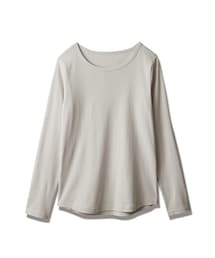 nissen | 綿100%フライス素材クルーネックロングTシャツ(Tシャツ/カットソー)