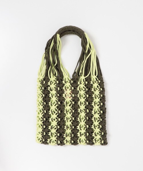THE GOODLAND MARKET（ザグッドランドマーケット）の「PROJECT 1000　MACRAME NET（ハンドバッグ・レディース・ylw×kha/blu×ivory/pk×grn/red × sax・One）」の6枚目の写真