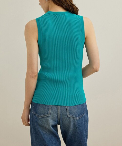 ROPE'（ロペ）の「【洗える】オーガニックコットンリブスリーブレスニット（ニット/セーター・レディース・ホワイト/ネイビー/ターコイズ・F）」の20枚目の写真