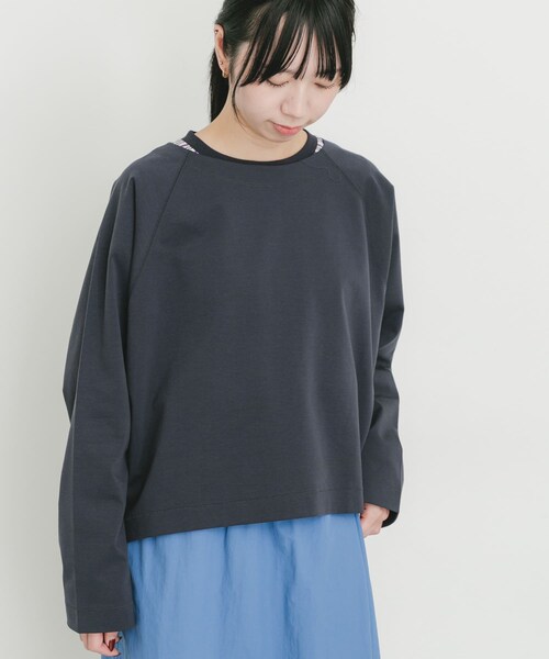EKAL(エカル)の「シルケットコットンロングスリーブTシャツ(Tシャツ/カットソー・レディース・オフ/ネイビー・One)」の16枚目の写真