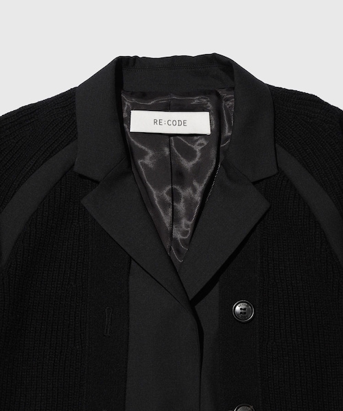 ADAM ET ROPE'(アダムエロペ)の「【RE;CODE/リコード】Knit Layered Jacket(その他アウター・レディース・ブラック・S)」の3枚目の写真