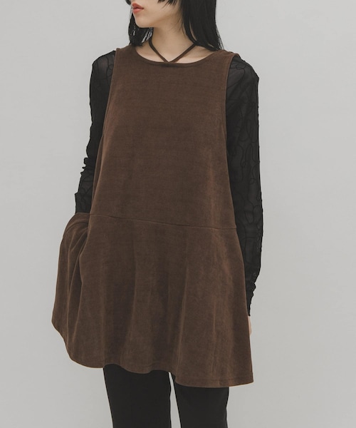 KBF（ケイビーエフ）の「2WAYローフレアミニワンピース（ワンピース・レディース・BROWN/BLACK・one）」の3枚目の写真
