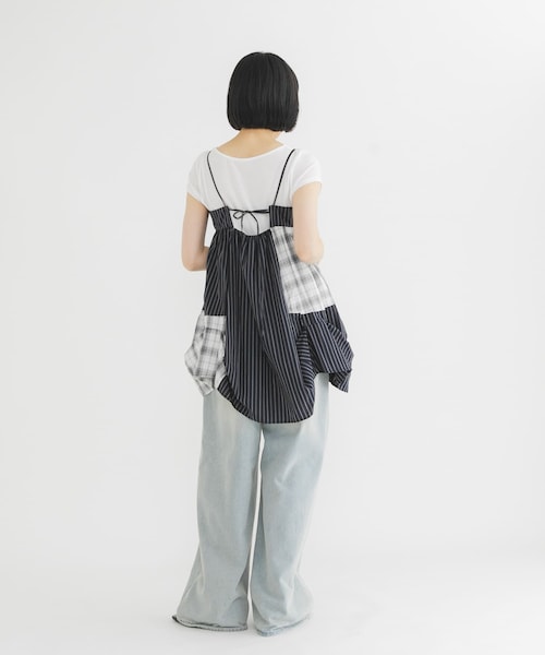 KBF（ケイビーエフ）の「タックドレープTEE（Tシャツ/カットソー・レディース・OFF/BLACK/MELON/CHALK・One）」の12枚目の写真