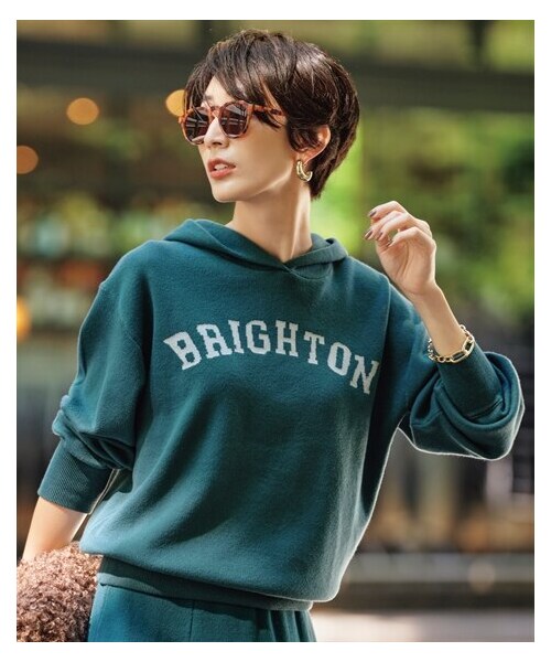 nissen（ニッセン）の「ロゴニットパーカー【OtonaSMILE】（パーカー・レディース・杢グレー/ブルーグリーン・M/L/LL/3L/4L/5L/6L）」の14枚目の写真