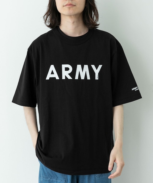 URBAN RESEARCH Sonny Label（アーバンリサーチサニーレーベル）の「ARMY TWILL　PRINT HSTEE ARMY（Tシャツ/カットソー・メンズ・BLACK/WHITE/BLUE/YELLOW・M/L）」の2枚目の写真