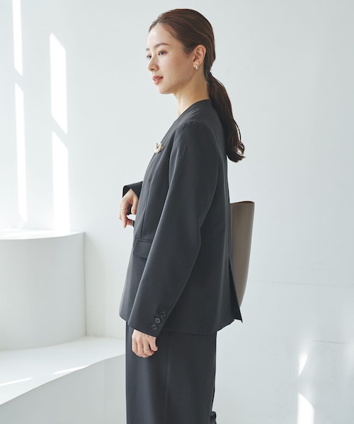 URBAN RESEARCH（アーバンリサーチ）の「『セットアップ対応』ノーカラージャケット（ノーカラージャケット・レディース・NAVY/BLACK・36/38/40）」の18枚目の写真