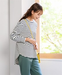 nissen | 大きいサイズ綿100％ゆるシルエットフィッシュテールプルオーバー(Tシャツ/カットソー)