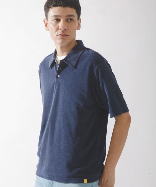 URBAN RESEARCH Sonny Label（アーバンリサーチサニーレーベル）の「配色パイルポロシャツ（ポロシャツ・メンズ・グレー/グリーン/ネイビー・M/L）」の3枚目の写真