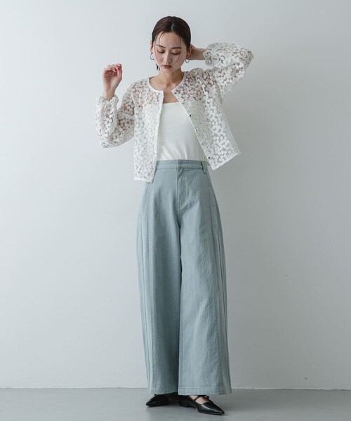 SENSE OF PLACE by URBAN RESEARCH(センスオブプレイスバイアーバンリサーチ)の「デニムライクスラックス(デニムパンツ・レディース・ONE WASH/BLACK/L.INDIGO・S/M)」の16枚目の写真