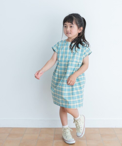 URBAN RESEARCH DOORS（アーバンリサーチドアーズ）の「カラーチェックワンピース(KIDS)（ワンピース・キッズ・BLUE/AZUKI・105/120/135）」の4枚目の写真