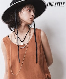 CHIC STYLE | 大きいサイズ レーヨン麻ノースリーブブラウス シックスタイル(キャミソール)