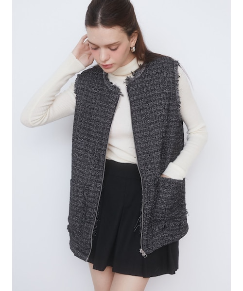 CALNAMUR（カルナムール）の「REVERSIBLE FUR VEST/リバーシブルファーベスト（ベスト・レディース・アイボリー/グレー/ブラック/グリーン・F）」の22枚目の写真