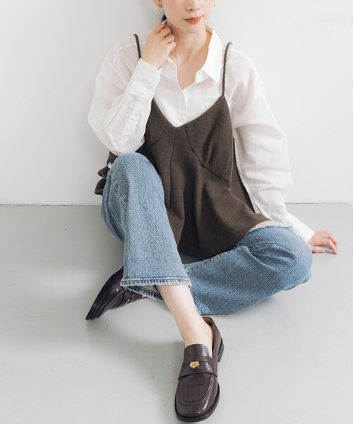 URBAN RESEARCH(アーバンリサーチ)の「『別注』crinkle crinkle crinkle×URBAN RESEARCH wool lingerie cami(キャミソール・レディース・BLACK/BROWN・FREE)」の15枚目の写真