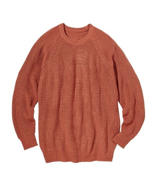 nissen（ニッセン）の「ローゲージ畦編ラグランスリーブセーター【大きいサイズ有】（ニット/セーター・メンズ・ダークオレンジ/カーキ/ネイビー・M/L/LL/3L/4L/5L/6L/8L/10L）」の19枚目の写真