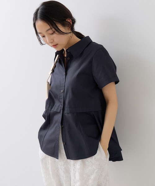 VIS(ビス)の「ペプラム切替キャップスリーブシャツ(シャツ/ブラウス・レディース・ネイビー/サックス/ピンク・F)」の21枚目の写真