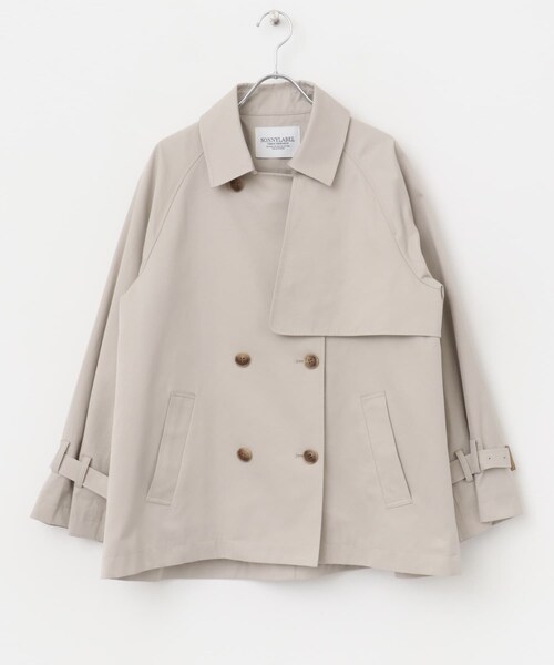 URBAN RESEARCH Sonny Label（アーバンリサーチサニーレーベル）の「撥水ショートトレンチコート（ステンカラーコート・レディース・ベージュ/L.グレー/チャコール・36/38）」の12枚目の写真