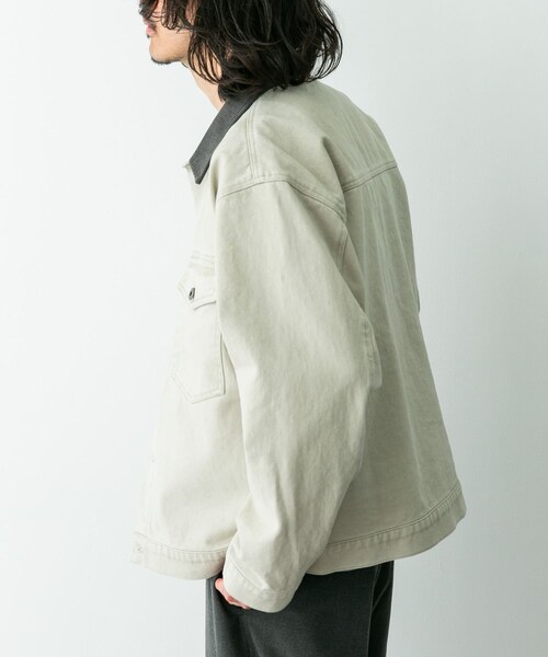 URBAN RESEARCH Sonny Label（アーバンリサーチサニーレーベル）の「ウォッシュドツイル襟切替ジャケット（ブルゾン・メンズ・アイボリー/ベージュ/チャコール・M/L）」の20枚目の写真