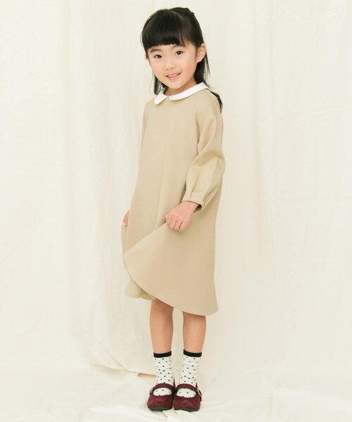 URBAN RESEARCH DOORS（アーバンリサーチドアーズ）の「付け襟フレアワンピース(KIDS)（ワンピース・キッズ・BEIGE/NAVY・105/120/135）」の6枚目の写真