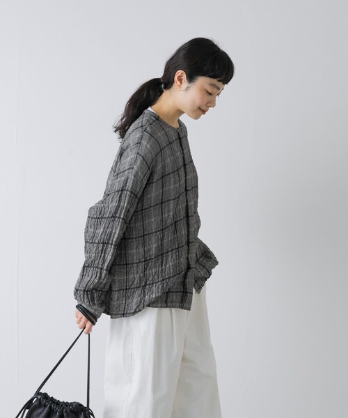 かぐれ（カグレ）の「リネンレーヨンチェックシャツカーディガン（シャツ/ブラウス・レディース・CHECK M/CHECK S・Free）」の9枚目の写真