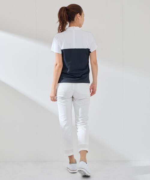 ROPE'(ロペ)の「【UV CARE】【吸水速乾】【ストレッチ】バイカラーモックプルオーバー(Tシャツ/カットソー・レディース・ブラック/ホワイト系・L/M/S)」の16枚目の写真