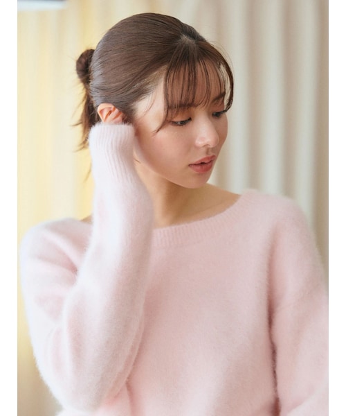 TONAL（トーナル）の「PREMIUM FOX×CASHMERE Vネックプルオーバー（ニット/セーター・レディース・オフホワイト/グレー/ピンク/アイスブルー/ベージュ・M）」の15枚目の写真