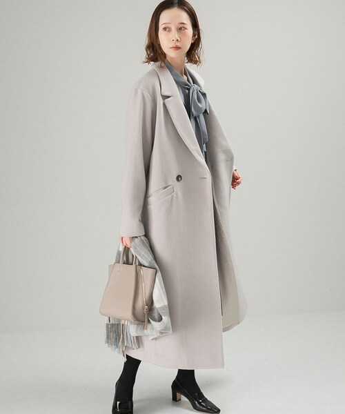 URBAN RESEARCH ROSSO（アーバンリサーチロッソ）の「セミダブルロングチェスターコート（チェスターコート・レディース・CAMEL/L/GRAY/BLUE・36/38）」の6枚目の写真