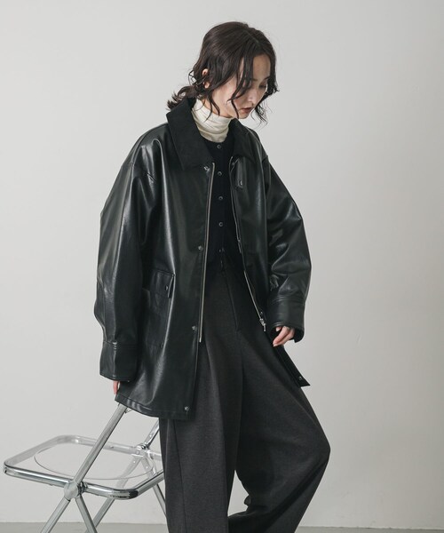 SENSE OF PLACE by URBAN RESEARCH（センスオブプレイスバイアーバンリサーチ）の「FLハンティングジャケット（テーラードジャケット・レディース・BLACK/BEIGE/BROWN・one）」の4枚目の写真