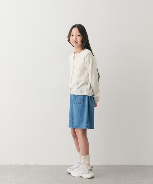 URBAN RESEARCH DOORS(アーバンリサーチドアーズ)の「『150サイズ』透かし編みカーディガン(KIDS)(ニット/セーター・キッズ・PEACH/IVORY・150)」の9枚目の写真