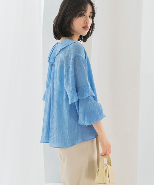 URBAN RESEARCH ROSSO（アーバンリサーチロッソ）の「『WEB/一部店舗限定カラー』楊柳フリルブラウス（シャツ/ブラウス・レディース・SAX/WHITE/YELLOW/PINK・FREE）」の19枚目の写真